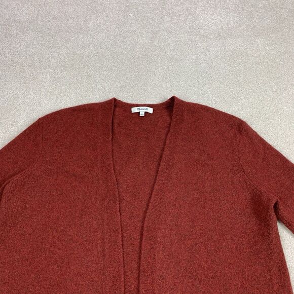 Madewell Cozy Cardigan Sweater Merino Alpaca Wool Pockets Red Womens Small - Picture 3 of 15